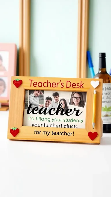 Teacher Appreciation Gifts: Heartfelt Wooden Picture Frame for Desk