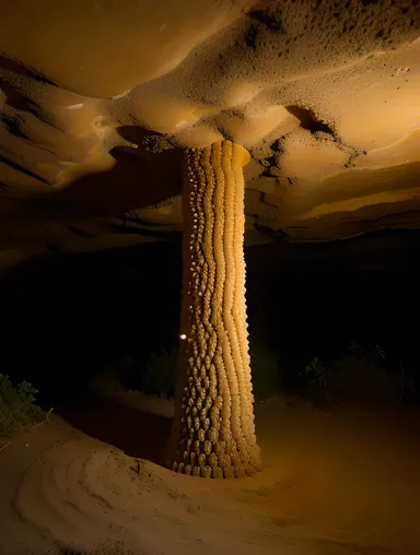 Termites and Fungus's Symbiotic Relationship in Underground Fungus Garden Images