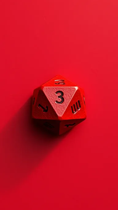 Textured Red Die on Red Background Stone Metal