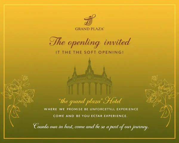 The Grand Plaza Hotel Soft Opening Invitation Card Marathi
