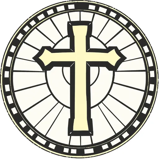 The cross icon is a universal Christian symbol.