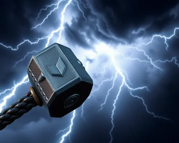 Thor's Hammer in 4K Stormy Sky Wallpaper
