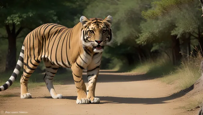 Tigon's Dramatic Pose Guards Its Domain