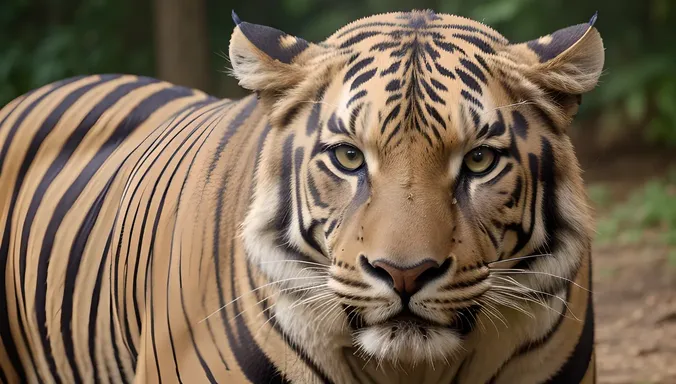 Tigon's Regal Head Surveys Its Kingdom