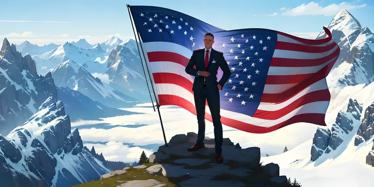 Tim Wilson's American Flag Display on Mountain Peak