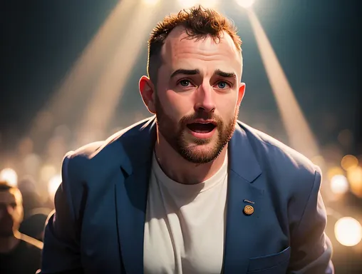 Tim Wilson's Stand-Up Comedy Performance Captured in High-Quality Portrait
