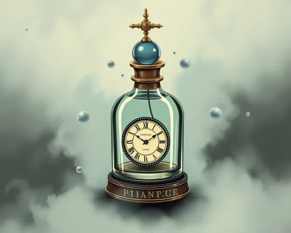 Time-Traveling Perfume Bottle in Foggy Mist