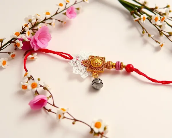 Tiny Flowers on Creamy White Background Fancy Rakhi Charm