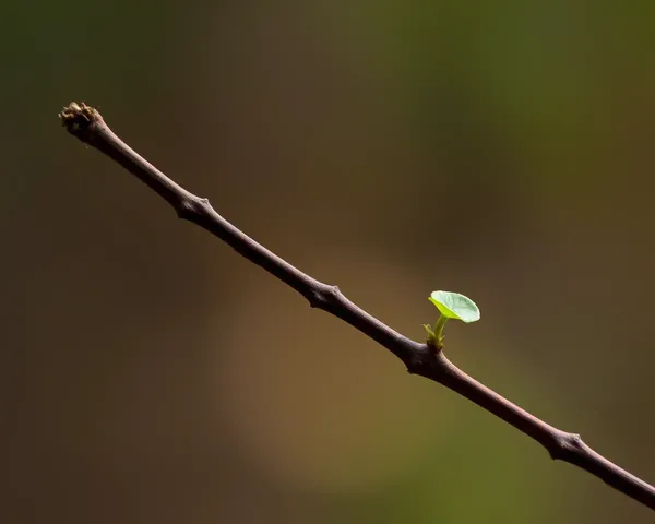 Tiny Leaf Growing on Twig in Kannada Beauty