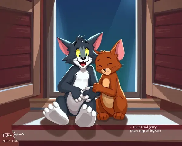 Tom and Jerry Share Secret Png Image Digital Painting