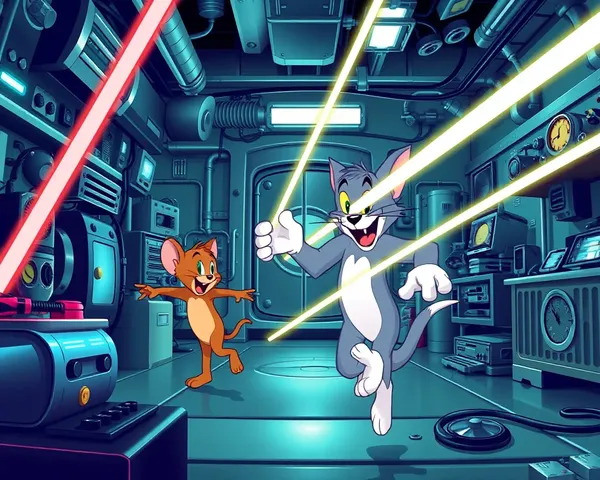Tom and Jerry in Futuristic Lab Chase in 3D Wallpaper