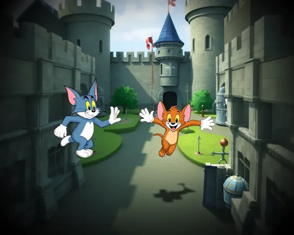 Tom and Jerry in Medieval Castle Chase in 3D Wallpaper