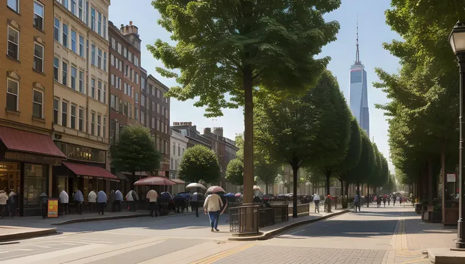 Towering Fir Tree Provides Canopy in City