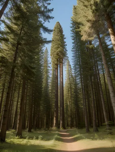 Towering Fir Tree in Dense Forest