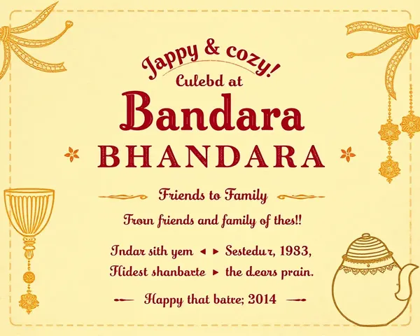 Traditional Bhandara Celebration Invitation Card