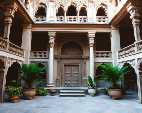 Traditional Courtyard Background for Pandit's Visiting Card