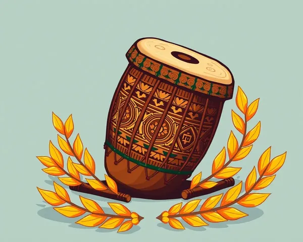 Traditional Drum Turmeric Leaf Logo for Manjal Neerattu Vizha