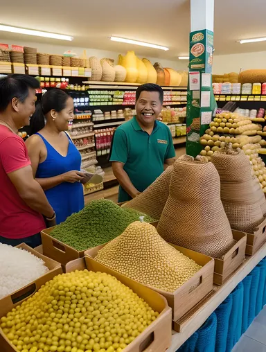 Traditional Filipino Store with Copra and Essentials