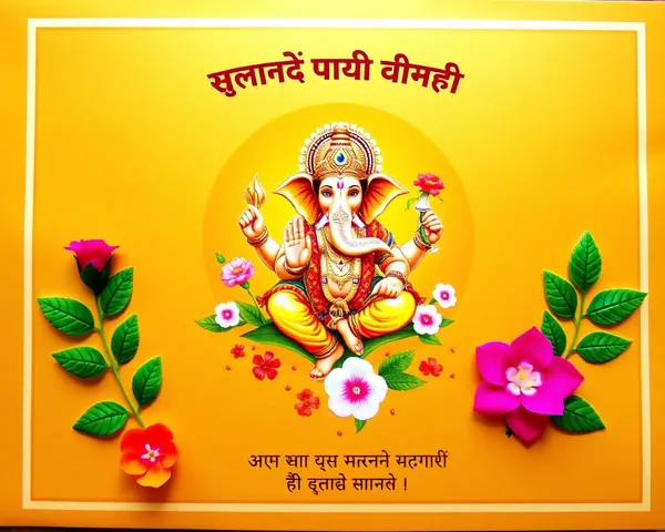 Traditional Ganpati Invitation Card in Marathi Design