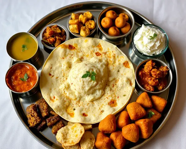 Traditional Gujarati Thali Features Gathiya as Main Attraction