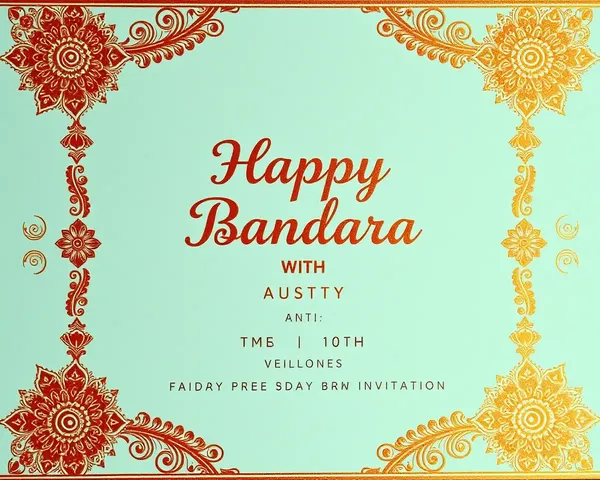 Traditional Indian Bhandara Invitation with Intricate Designs and Gold.