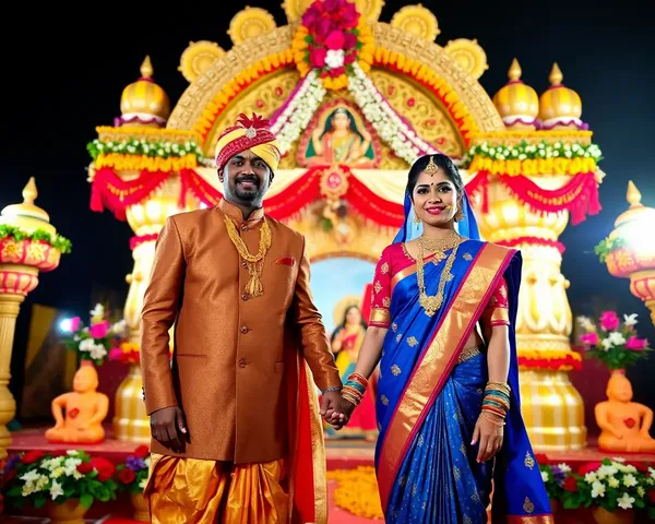 Traditional Indian Couple Invites to Mata Jagran Festival
