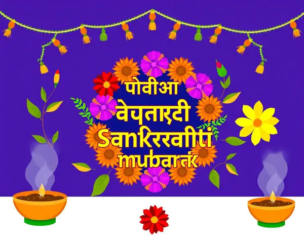 Traditional Indian Festival Decoration with Hindi Greeting