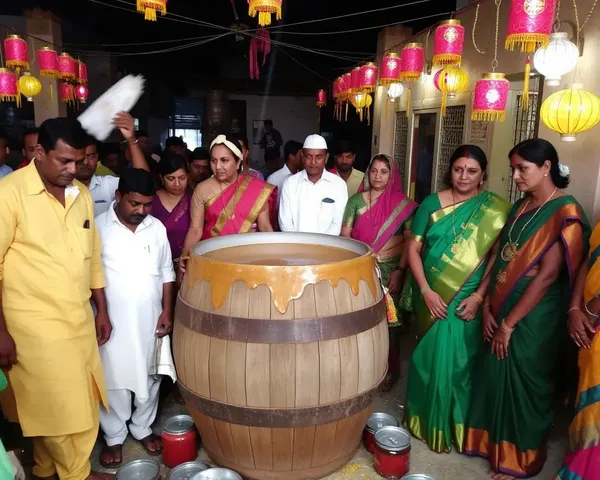 Traditional Indian Festival with Desi Daru and Lanterns