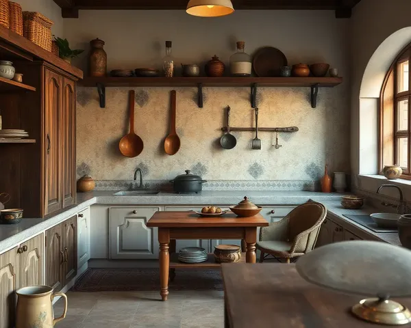 Traditional Indian Kitchen with Seamless Kota Stone Texture