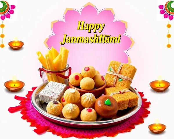 Traditional Indian Sweets and Snacks Janmashtami Clipart PNG