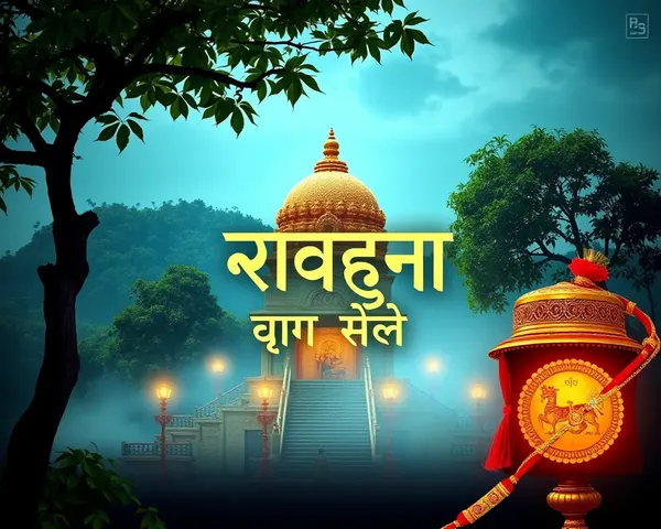 Traditional Indian Temple Scene with Rishabh's Classic Script