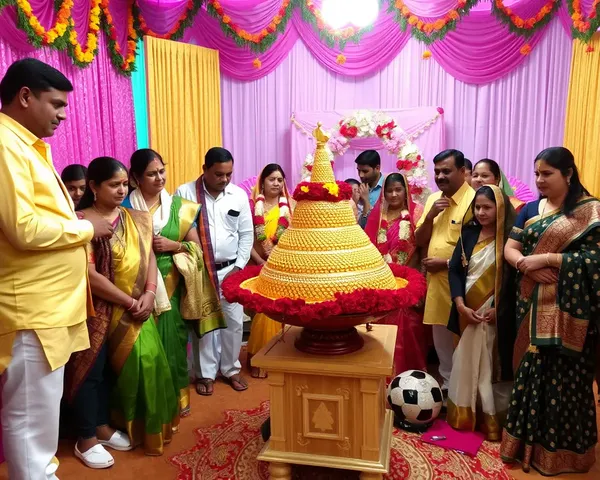 Traditional Indian Wedding with Large Taraju Centerpiece