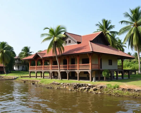 Traditional Kerala House on Thiruvachai River Banks