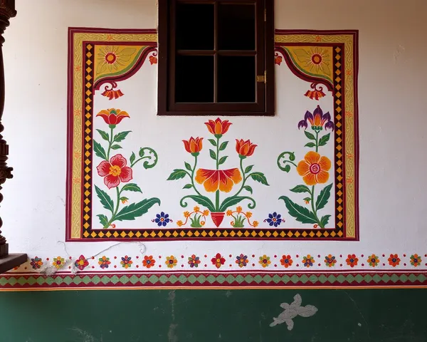 Traditional Maharashtrian sakharpuda patrika adorns quaint old house.
