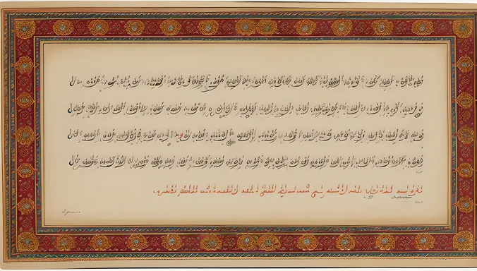 Traditional Persian Ghazal Illustration with Intricate Calligraphy