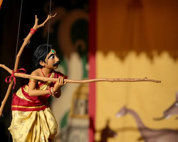 Traditional Puppet Show Twig Prop in Kannada Storytelling