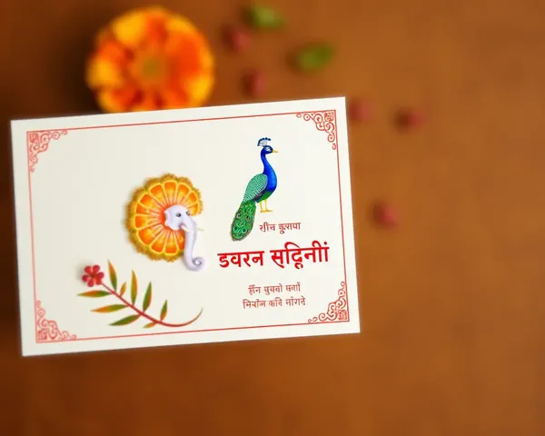 Traditional Seva Nivrutti Invitation Card with Peacock Illustration