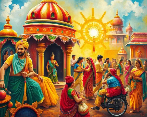 Traditional Shubh Ravivar Festival Scene with Vibrant Colors