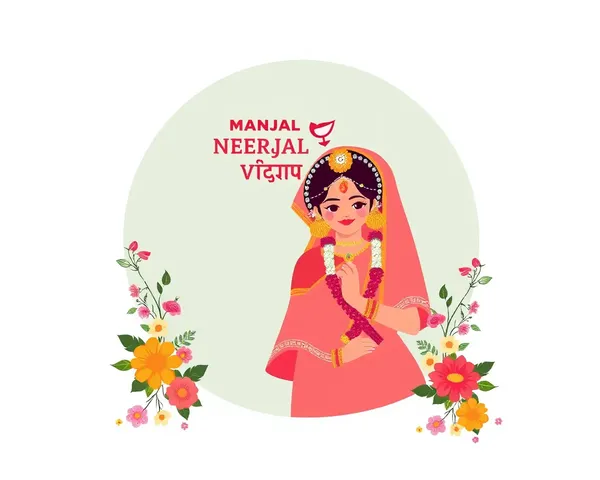 Traditional Tamilian Bride Groom Logo with Manjal Neerattu Vizha