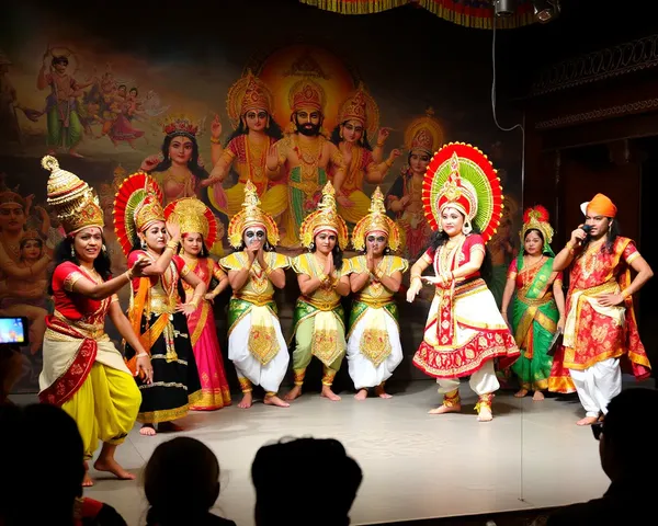 Traditional Yakshagana Performance with Elaborate Costumes