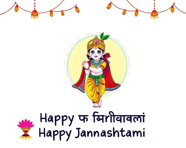 Transparent Krishna Janmashtami Greeting Card with Colorful Design