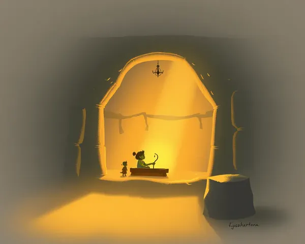 Transparent Lord Krishna's Birthplace with Warm Golden Light