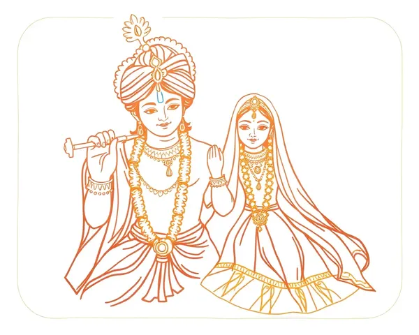 Transparent Radha-Krishna Idol with Delicate Hand-Drawn Border