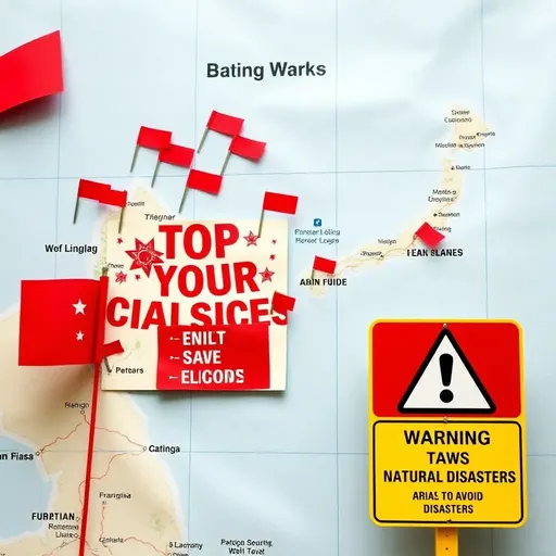 Travel Warnings: Red Flags Indicate Disaster-Prone Areas on Map