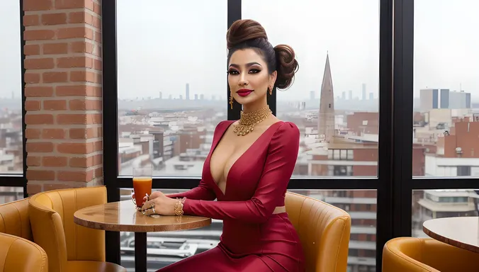 Trendy Beauty Aunty in Glamorous Outfit