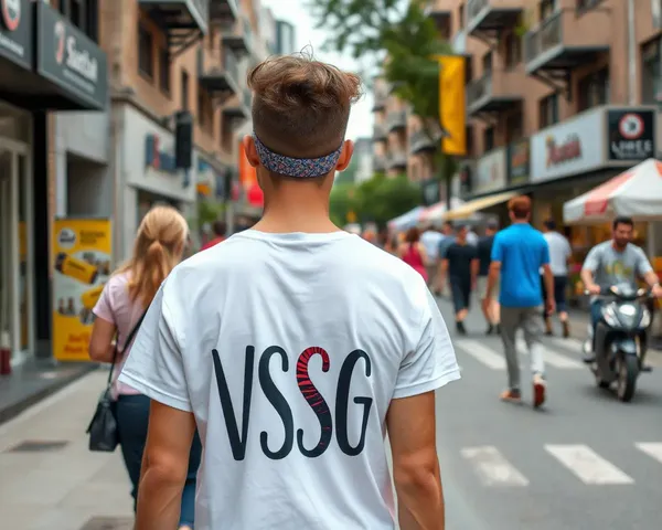 Trendy Person Wearing Vseg-Printed T-Shirt