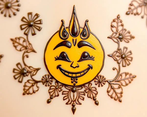 Trishul Emoji with Indian-Inspired Henna Designs Picsart Trishul