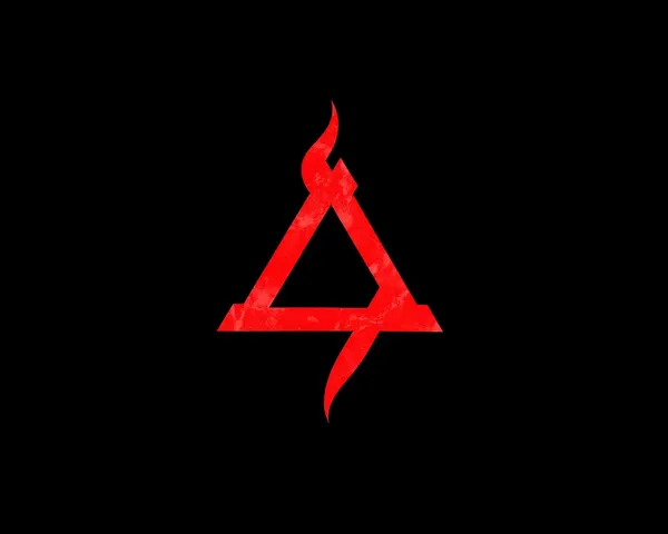 Trishul Symbol in Fiery Red on Black Background Picsart