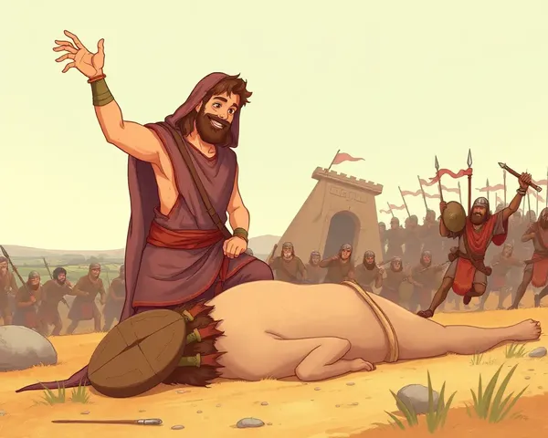 Triumphant David Stands Over Defeated Goliath