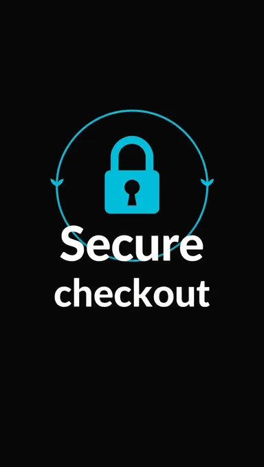 Trusted Secure Checkout Badge with Blue Lock Icon